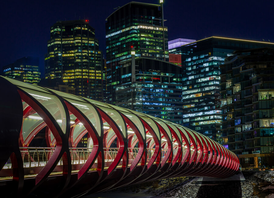 Evolving Calgary offices night picture